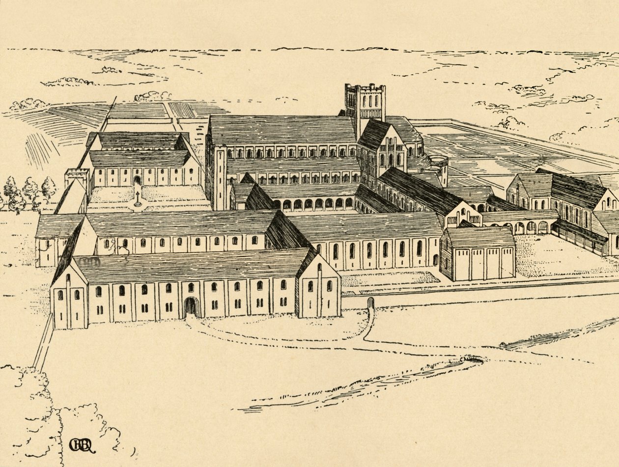 Benediktin Manastırı'nın dışı, 1931 by Charles Henry Bourne Quennell
