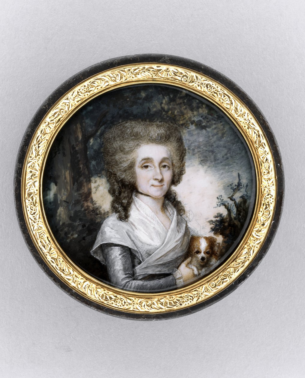 Bir Kadın Portresi ile Kutu, c.1785 (fildişi, yaldız, bağa ve cam üzerine suluboya) by Charles Hénard