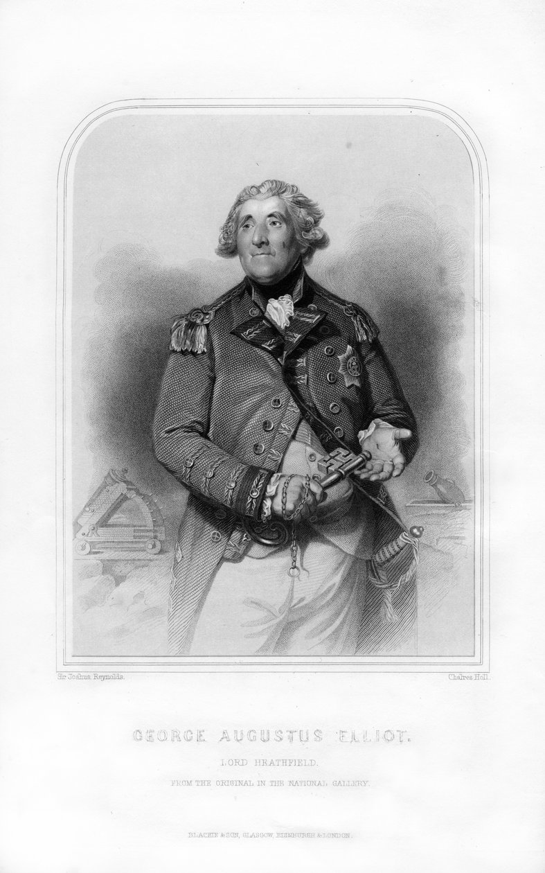George Augustus Eliott, 1 Baron Heathfield, İskoç askeri ve Cebelitarık Valisi, 1870. by Charles Holl
