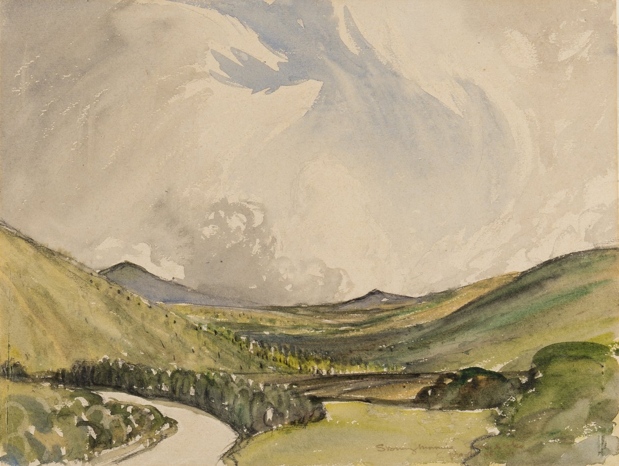 Fırtınalı Sabah, Graystoke, Cumbria (kağıt üzerinde wc) by Charles John Holmes