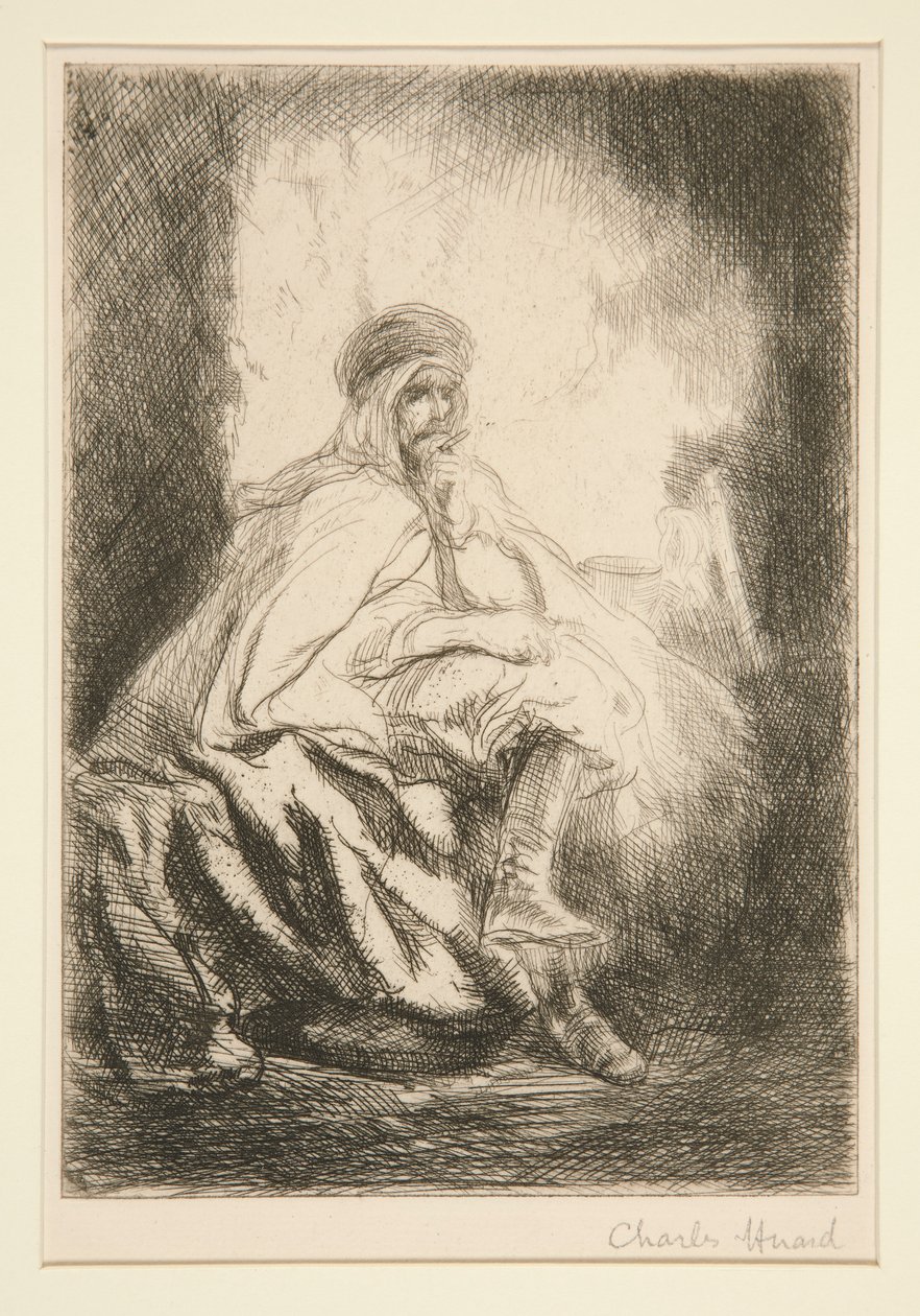 Bir mahzende Cezayir spahi by Charles Huard