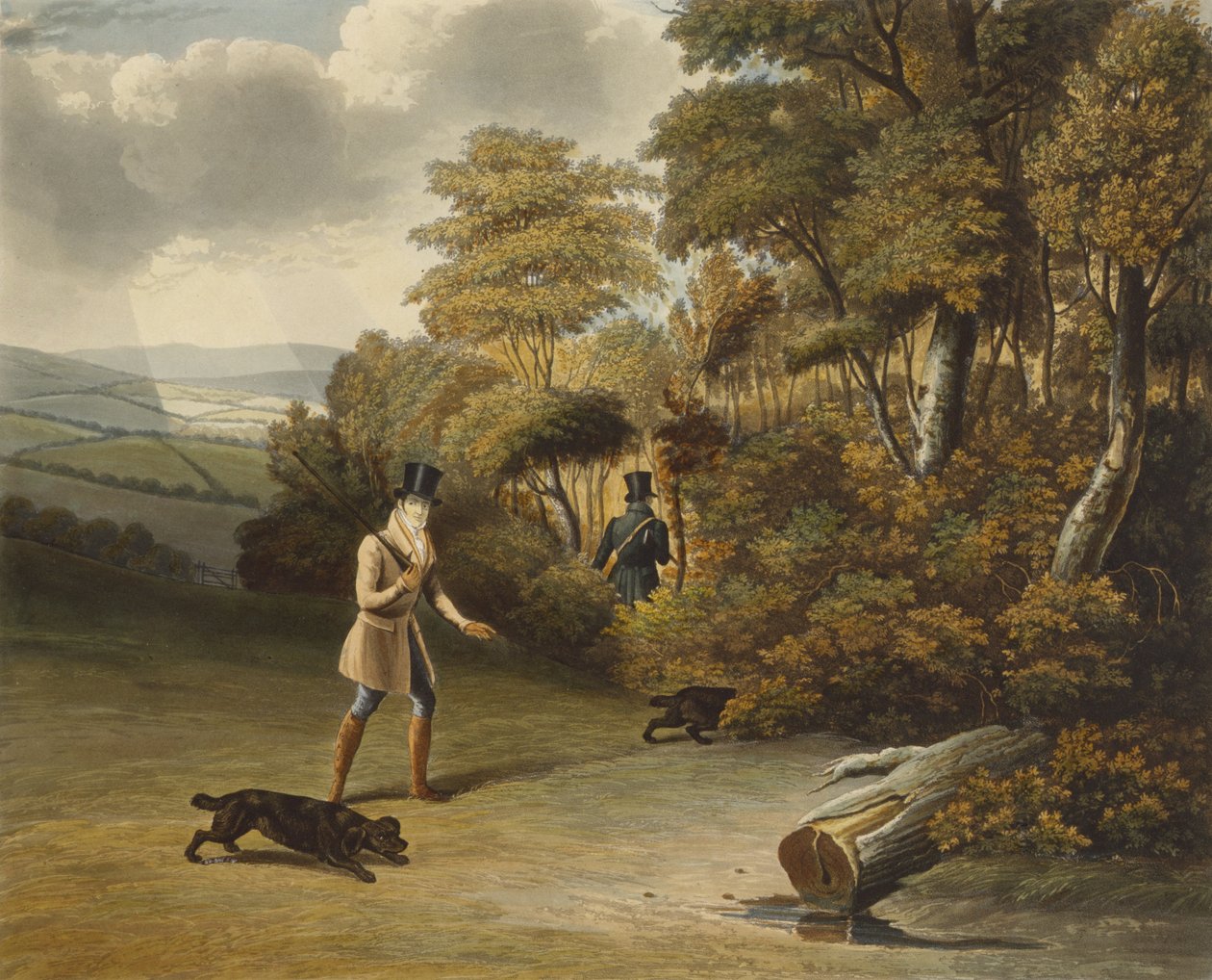 1 Ekim 1827 (el boyaması aquatint) by Charles Hunt