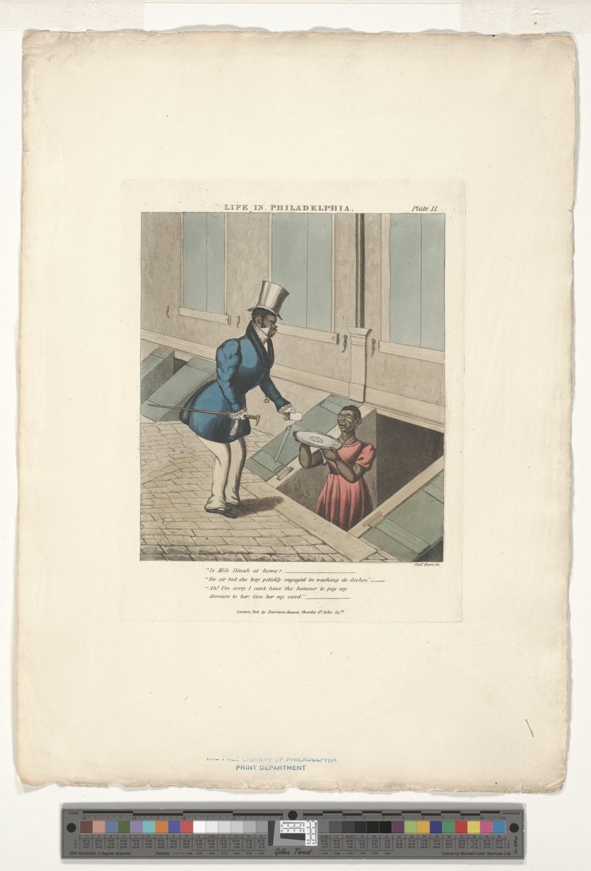 Calling on Mifs Dinah, 20 plaka numarası 11, Life in Philadelphia Edward W. Clay