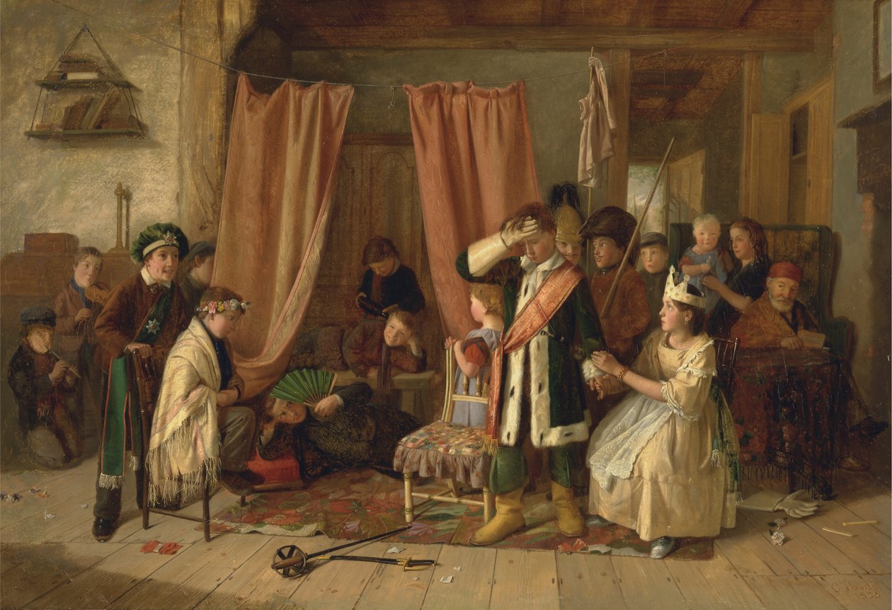 "Hamlet"teki "Oyun Sahnesi"ni Oynayan Çocuklar, Perde II, Sahne ii by Charles Hunt