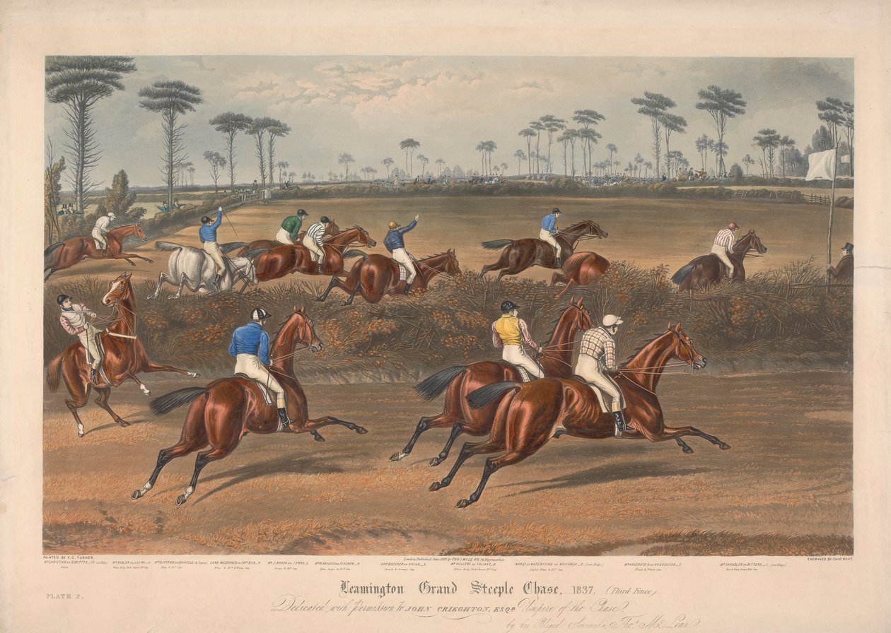 Dörtlü setten biri: Leamington Grand Steeple Chase ... 1837. Resim 2. Scripton'da Bay Christian ... by Charles Hunt