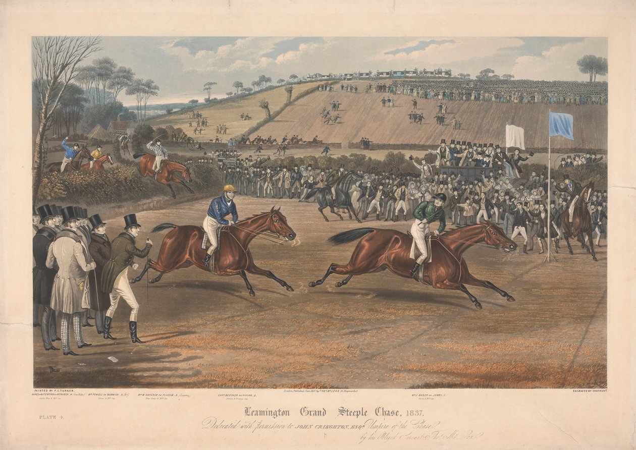 Dörtlü setten biri: Leamington Grand Steeple Chase ... 1837. Plaka 4. Marqs of Waterford on Monarch ... by Charles Hunt