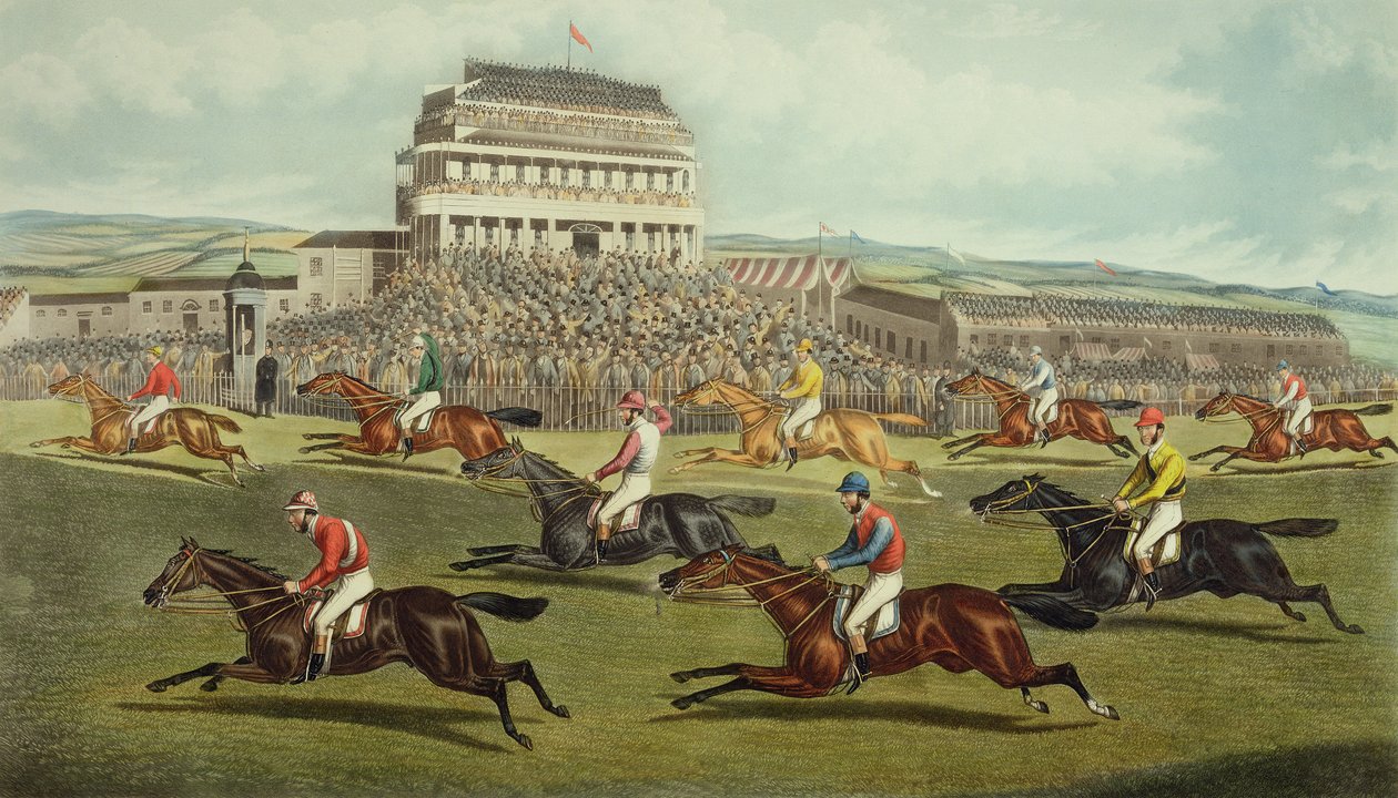 Liverpool Grand National Engelli Koşu - Geliyor, 1872 yayınlandı by Charles Hunt
