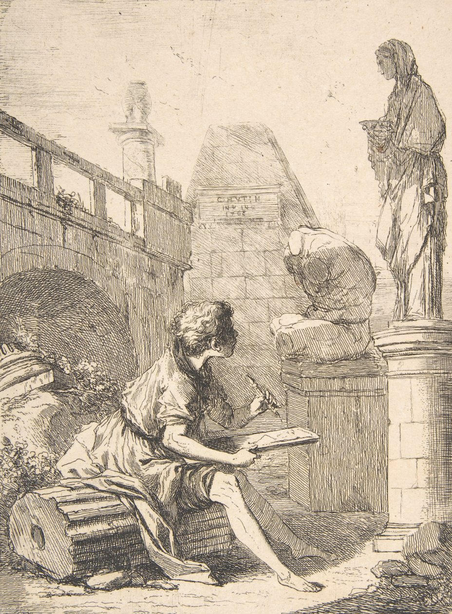 Çocuk Eskiz Harabeleri, 18. yüzyıl. by Charles Hutin