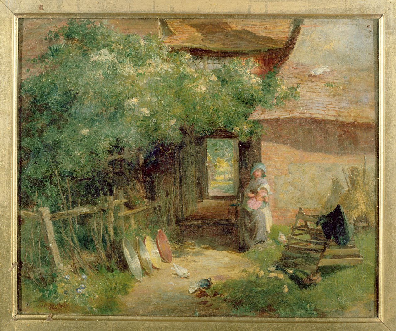 Bir Kır Evi Bahçesi by Charles James Lewis