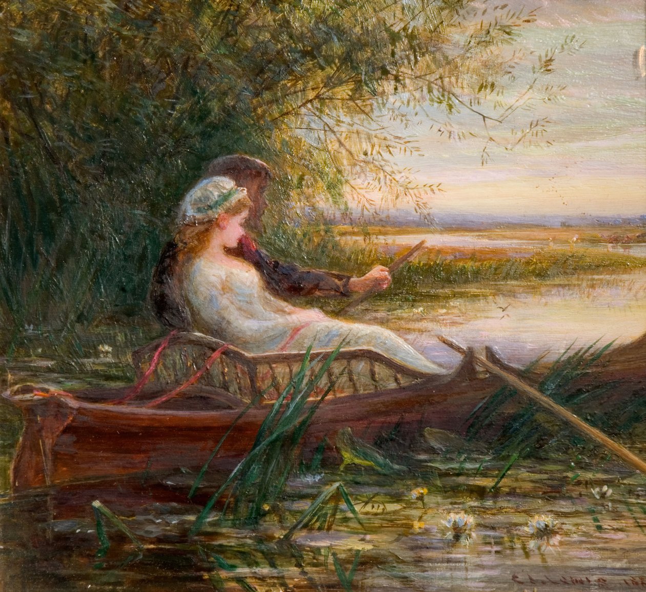 Bir Teknede İki Figür, 1881. by Charles James Lewis