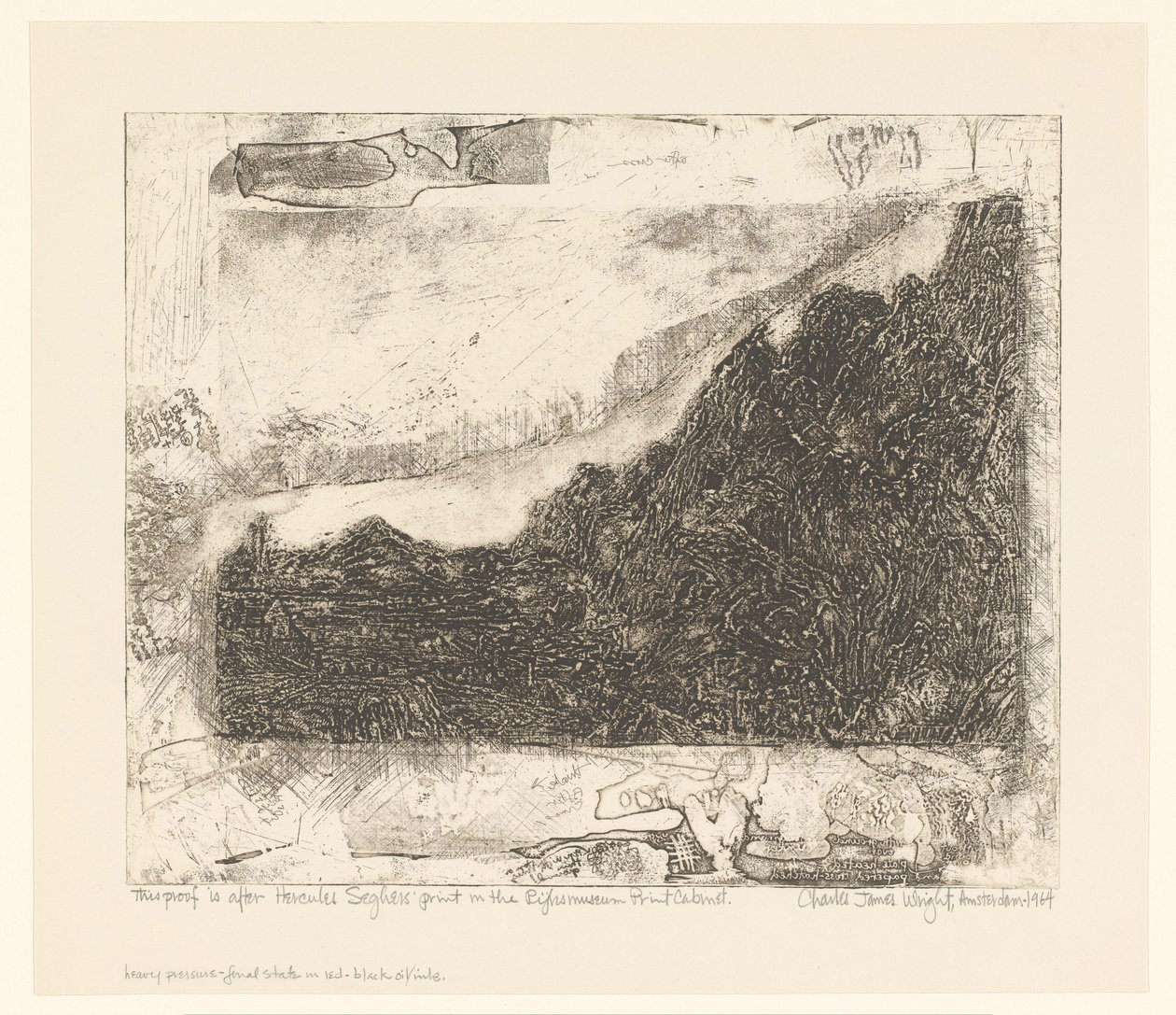 Yollar ve bir nehir ile kayalık manzara by Charles James Wright (signed by artist)