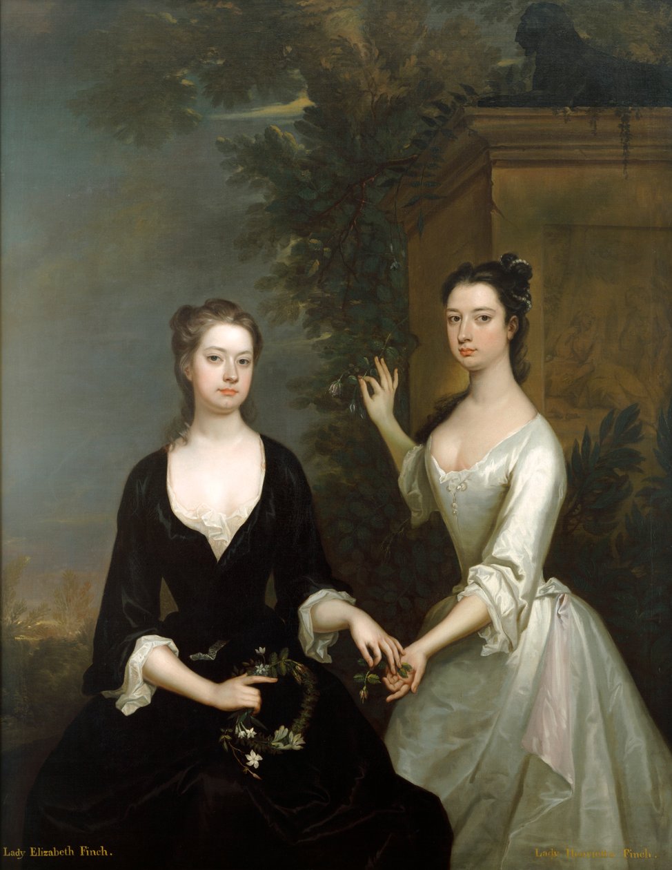 Leydi Elizabeth ve Leydi Henrietta Finch, c1730-c1731 by Charles Jervas