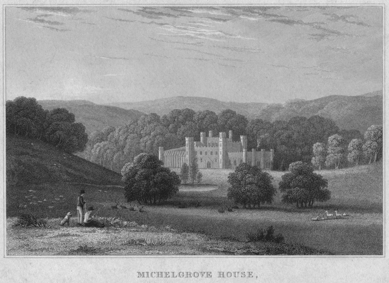 Michelgrove Evi, 19. yüzyılın başlarında. by Charles John Smith