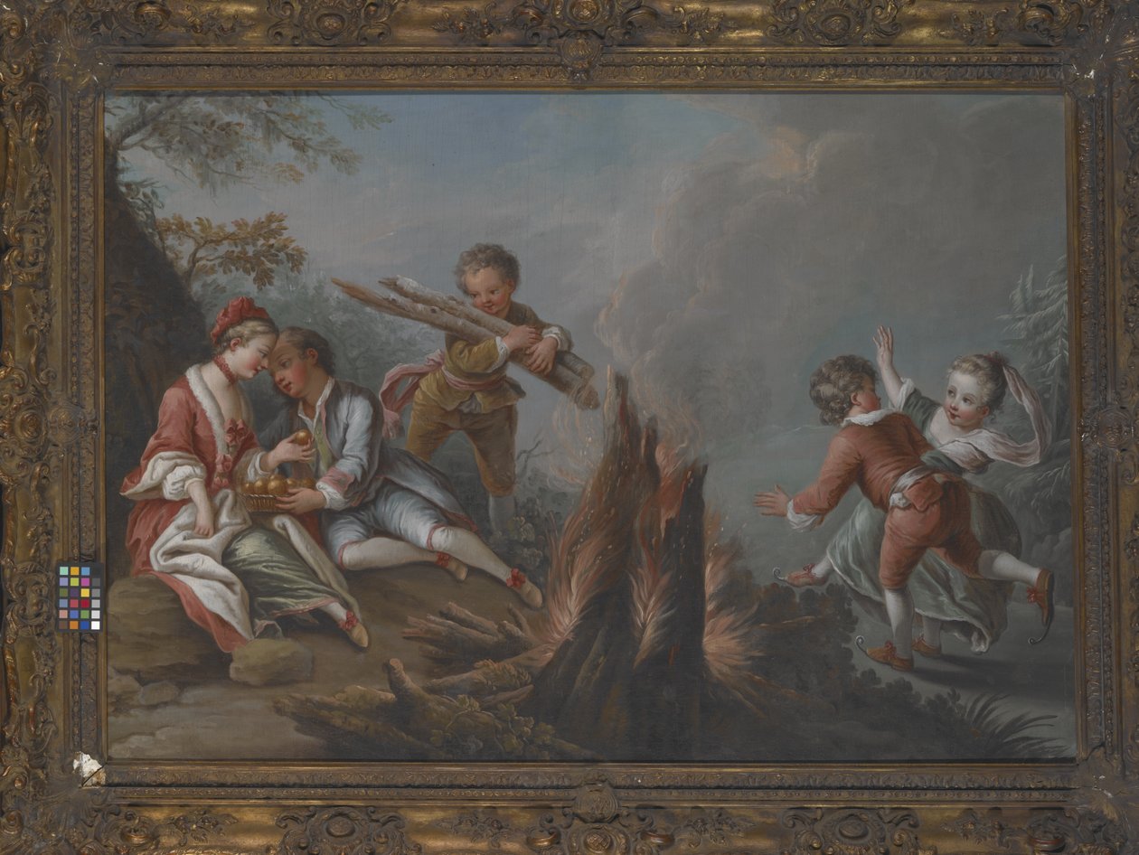 Kışın Zevkleri (tuval üzerine yağlıboya) by Charles Joseph Dominique Eisen