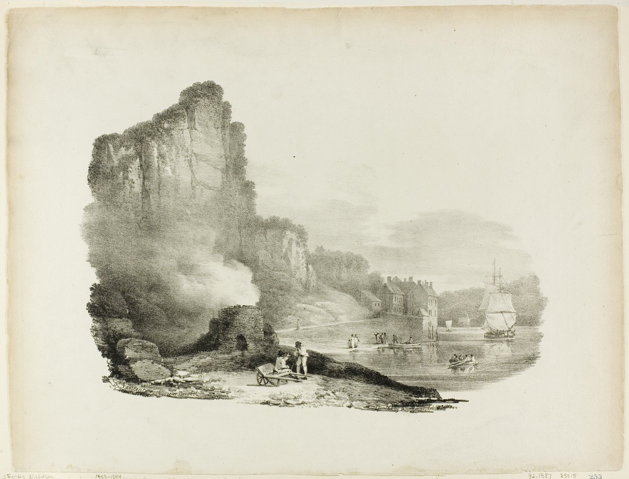 Bristol yakınlarındaki S.E. Vincent Kayası by Charles Joseph Hullmandel