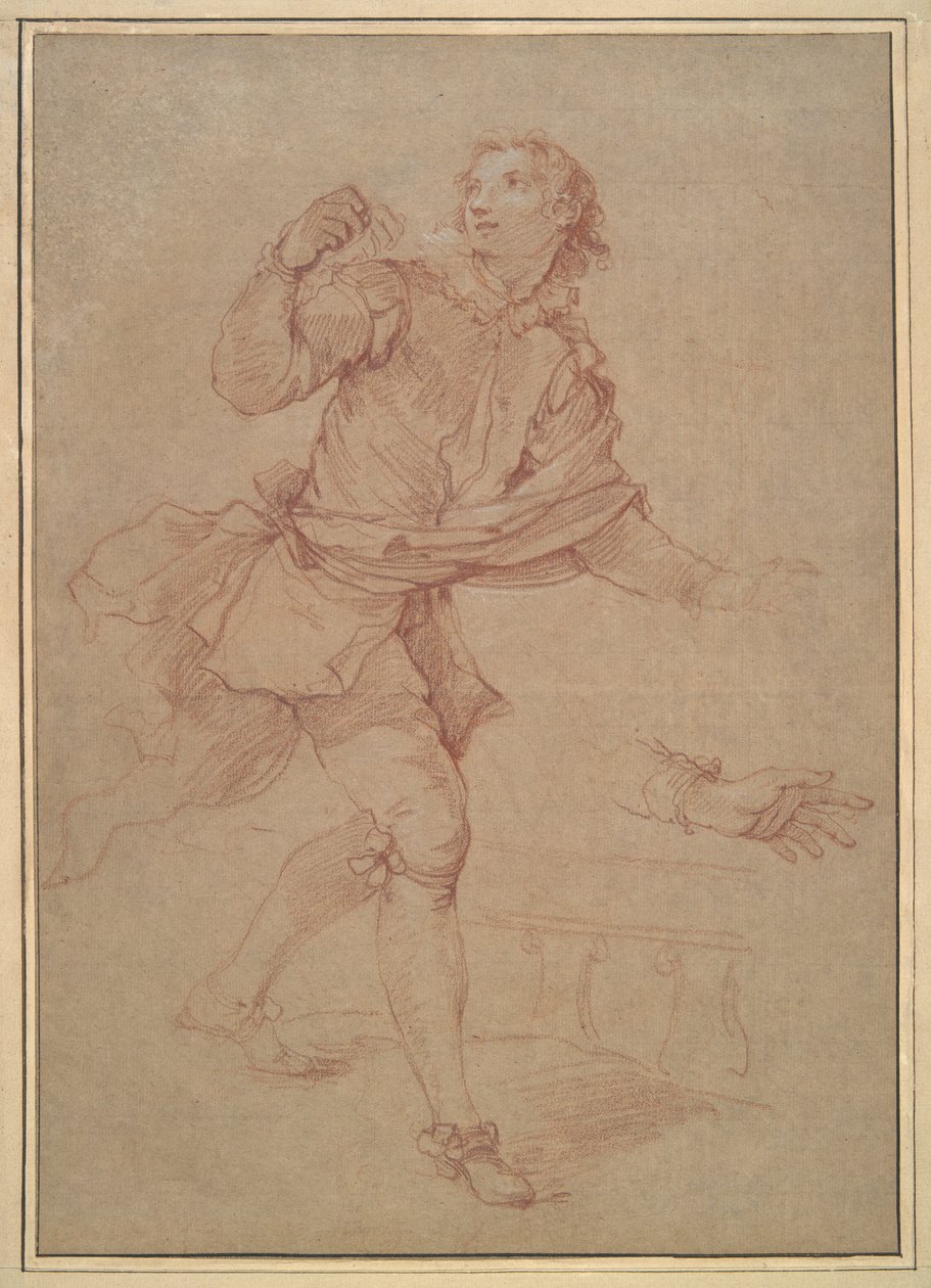 Bir Genç Adamın Çalışması, duvar halısı çalışması, Sancho by Charles Joseph Natoire