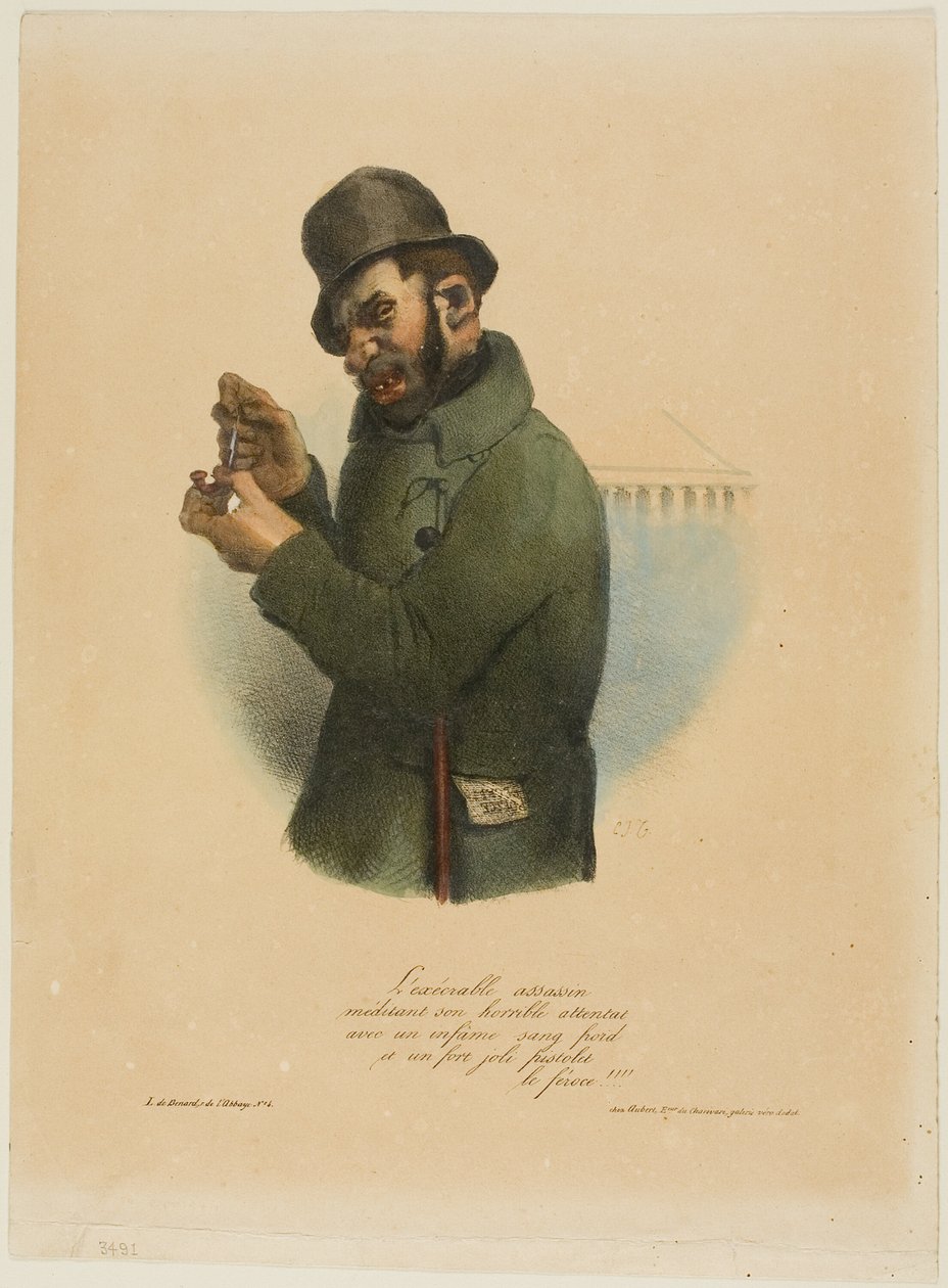 Korkunç Suikastçı Korkunç Saldırısını Düşünüyor... by Charles Joseph Traviès