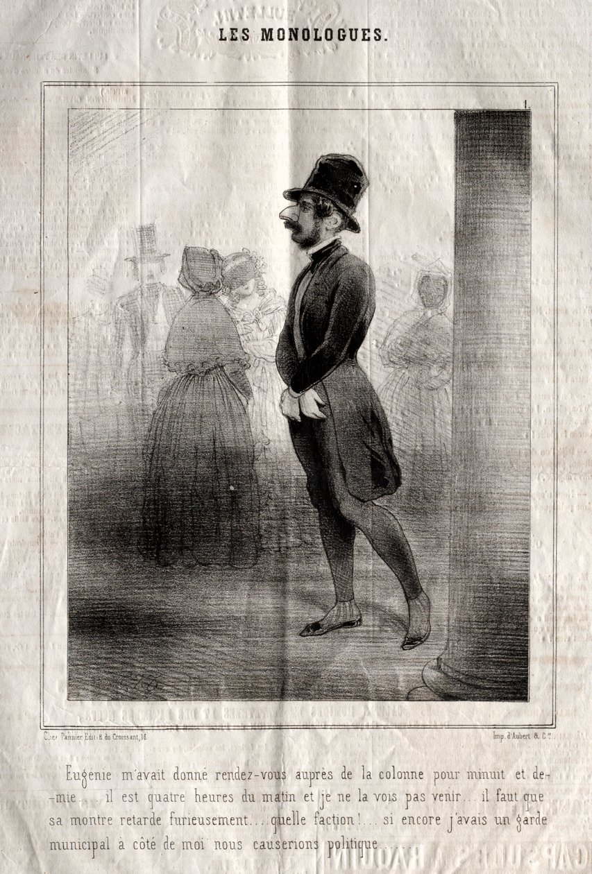 Monologlar: Eugenie bana köşe yazarından gece yarısı için bir randevu vermişti... by Charles Joseph Traviès de Villers