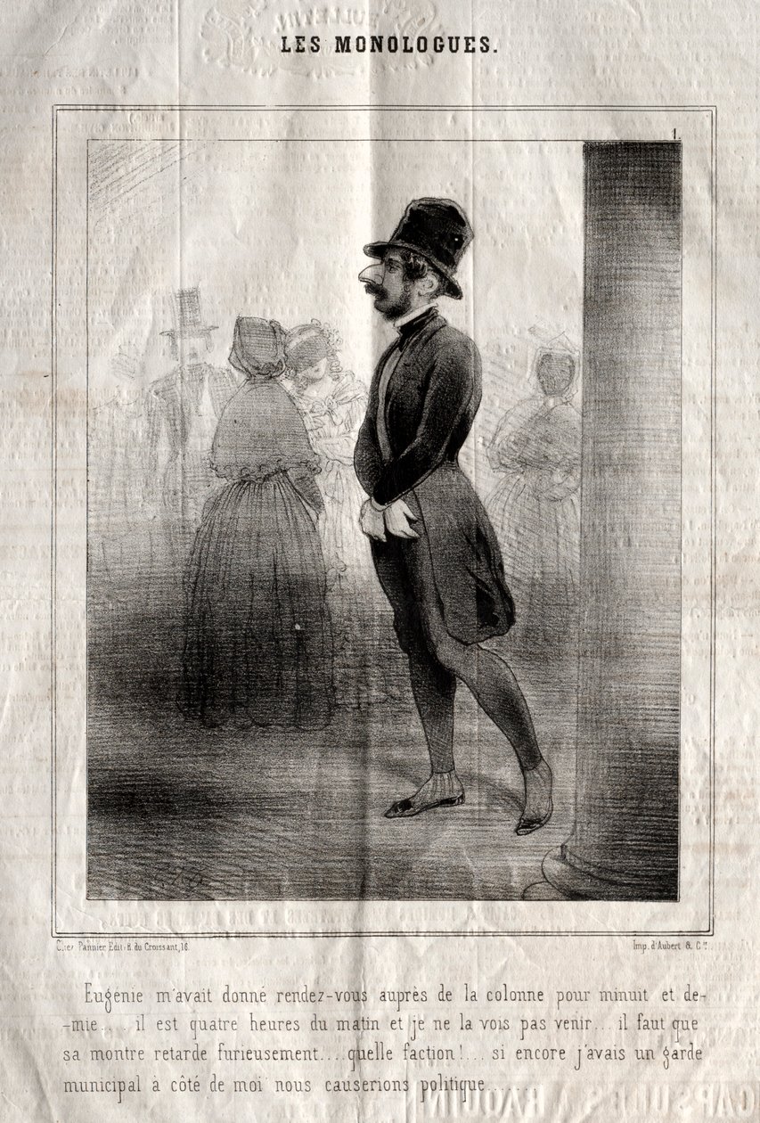 Monologlar: Eugenie bana köşe yazarından gece yarısı için bir randevu vermişti... by Charles Joseph Traviès de Villers