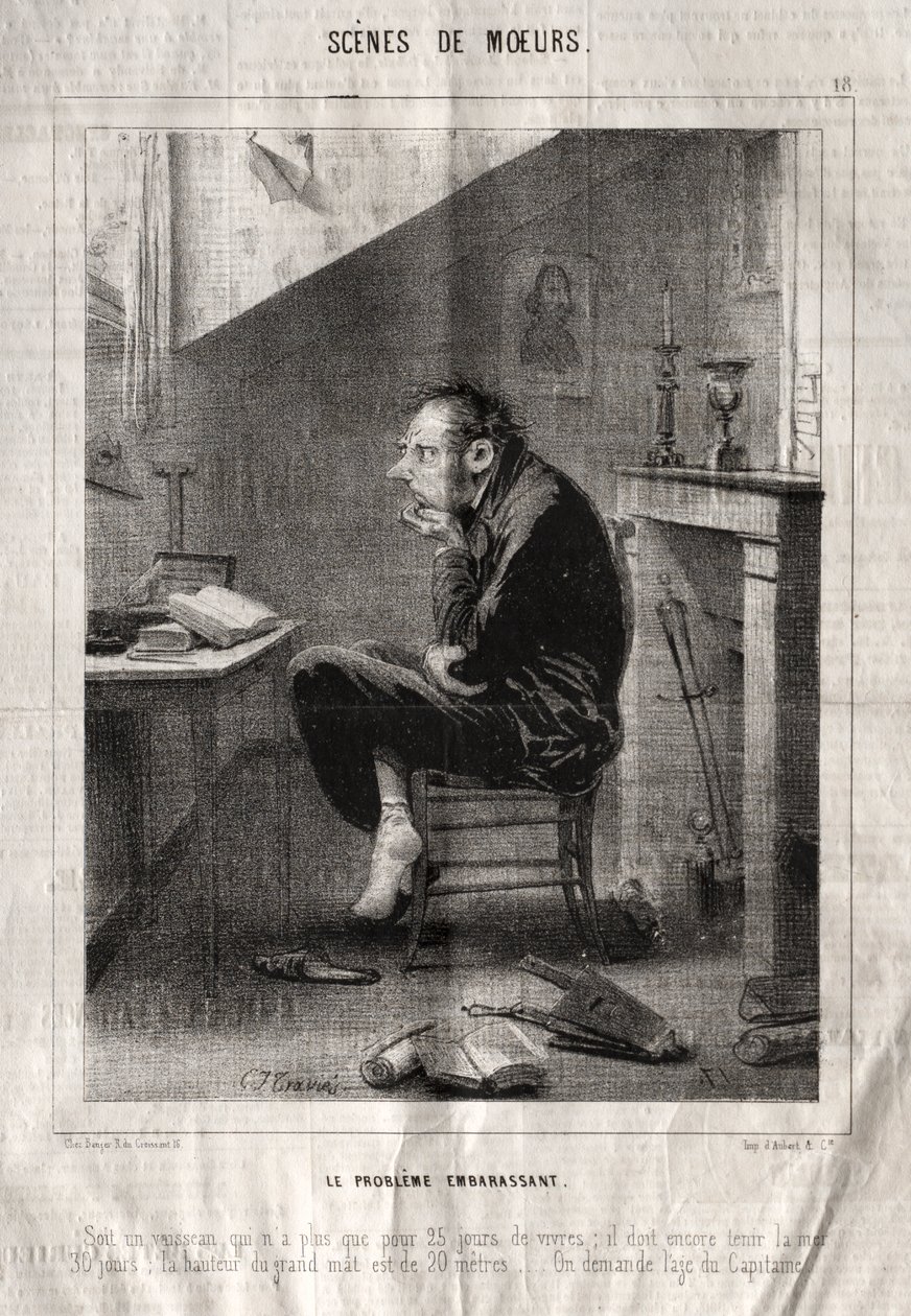 Görgü sahneleri: Utanç verici sorun... by Charles Joseph Traviès de Villers