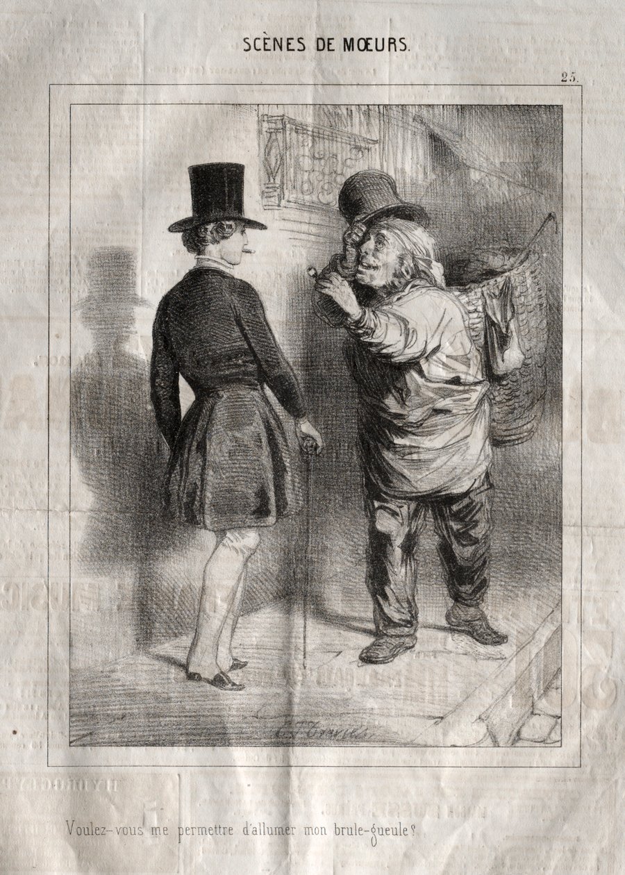 Görgü sahneleri: Ocağımı yakmama izin verir misiniz? by Charles Joseph Traviès de Villers