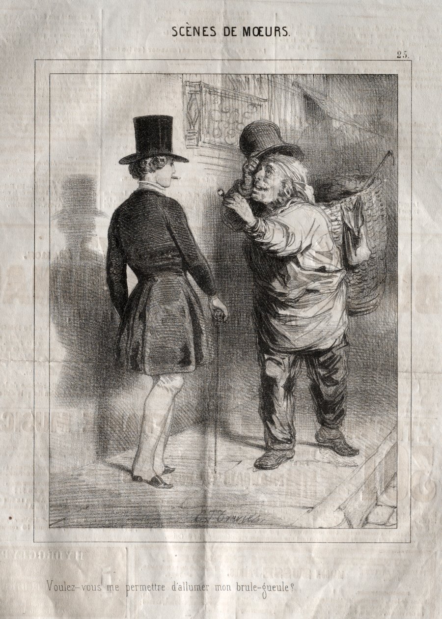 Görgü sahneleri: Ocağımı yakmama izin verir misiniz? by Charles Joseph Traviès de Villers