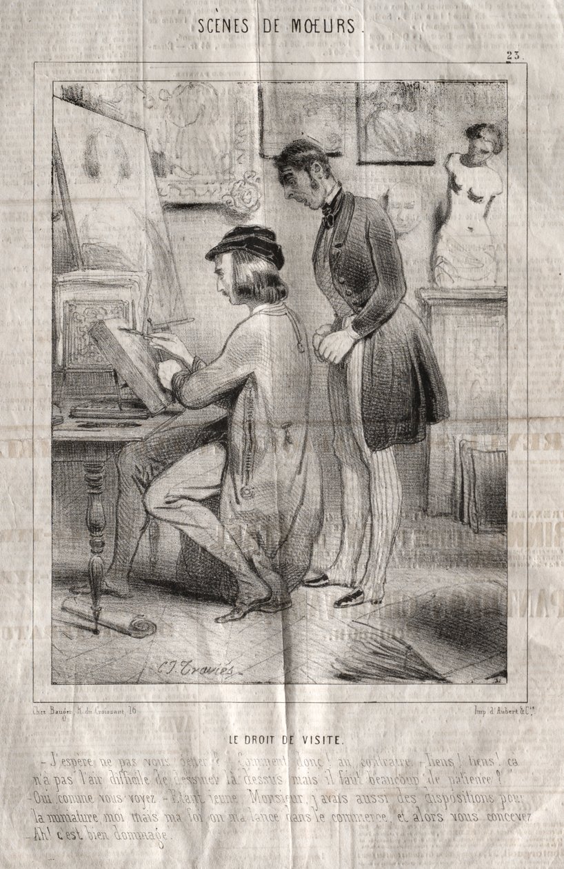 Görgü sahneleri: Ziyaret hakkı. Umarım seni rahatsız etmiyorum?... by Charles Joseph Traviès de Villers