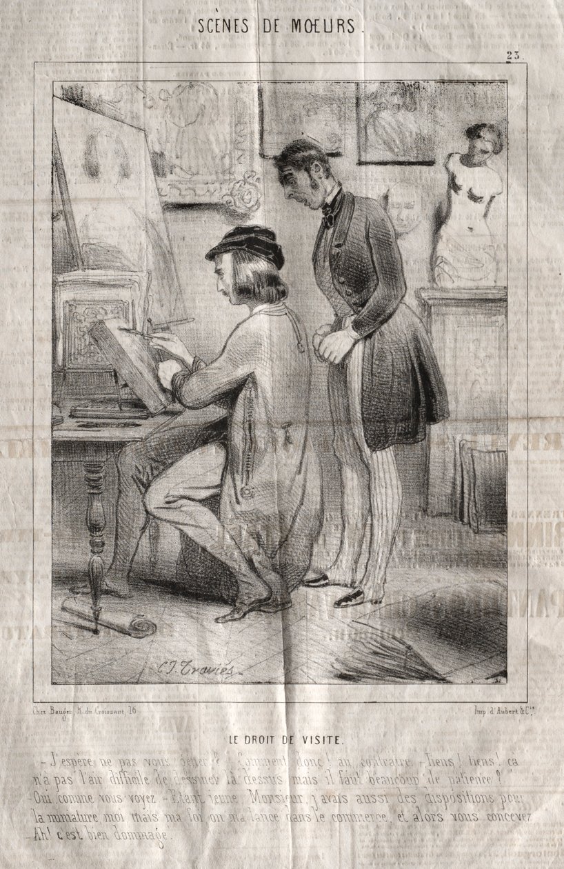 Görgü sahneleri: Ziyaret hakkı. rahatsız etmemeniz dileğiyle.... by Charles Joseph Traviès de Villers
