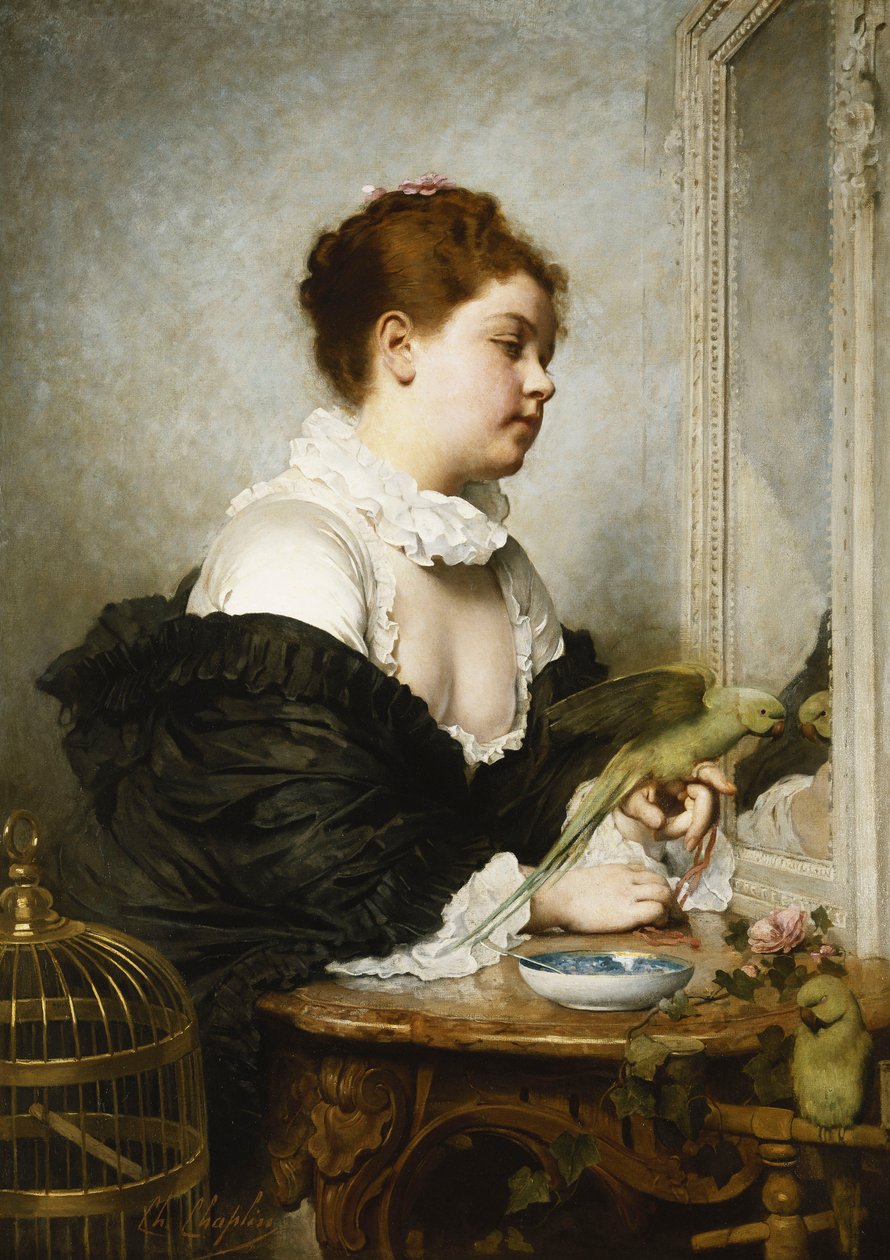 Muhabbet Kuşlu Genç Kız, by Charles Joshua Chaplin