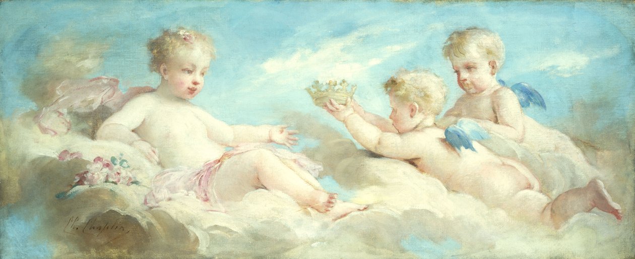 Putti Bulutlarda eğleniyor by Charles Joshua Chaplin