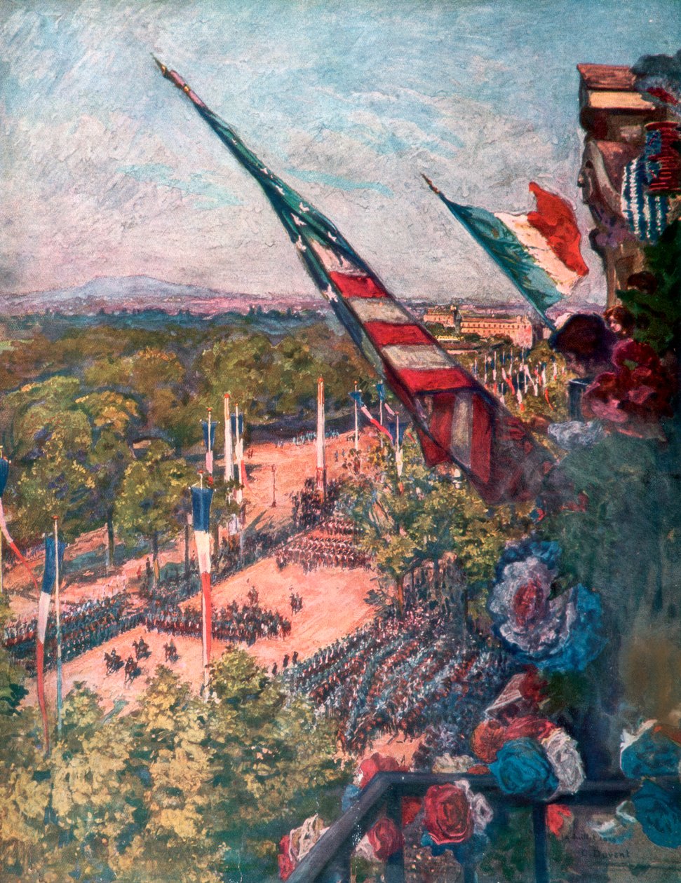 Büyük zafer geçit töreni, Avenue de la Grand Armee, Paris, Fransa 14 Temmuz 1919. by Charles Jules Duvent
