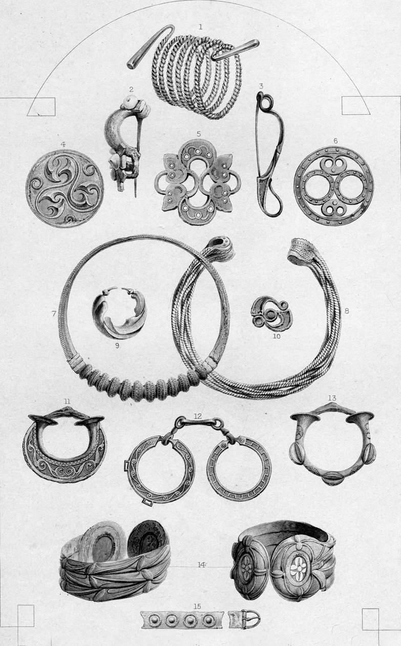 Kelt Kalıntıları. Altın ve Bronz Kişisel Süsler, 1886 by Charles Lawrie