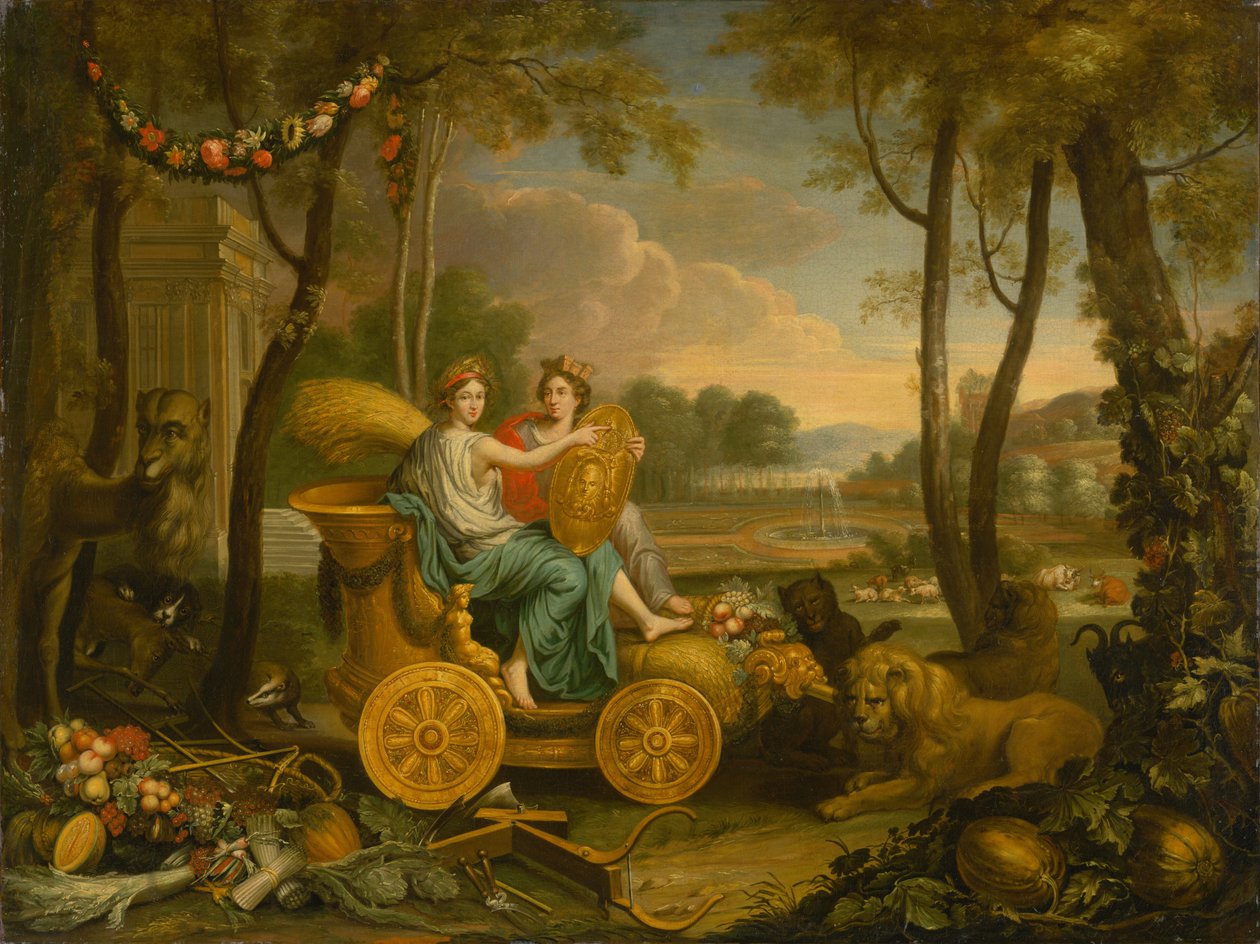 Dört Elementin Alegorisi: Dünya. Kral Louis XIV için bir goblen tasarımı, c. 1680. by Charles Le Brun