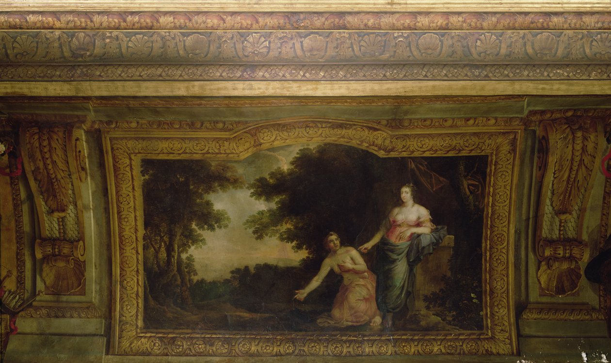 Ceiling of the Hôtel La Rivière (detail of Psyche and Venus), 1653  by Charles Le Brun