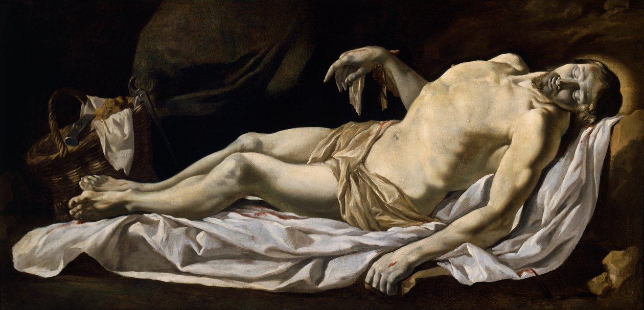 Çarşafta İsa, Charles Le Brun (1619-1690), tuval üzerine yağlı boya, 76x162 cm by Charles Le Brun
