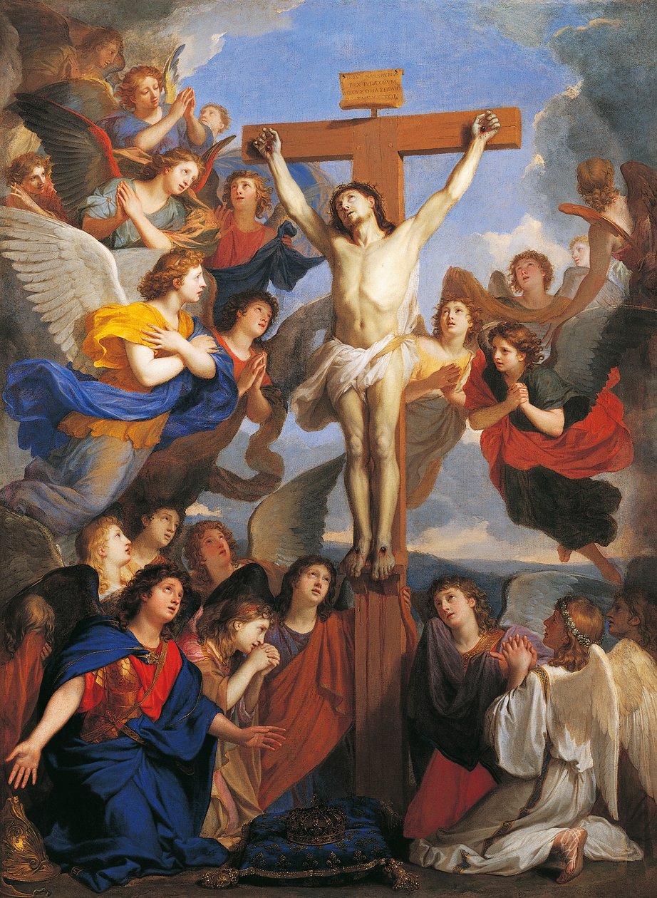 Meleklerle Haç, 1660 dolaylarında, Charles Le Brun (1619-1690) by Charles Le Brun
