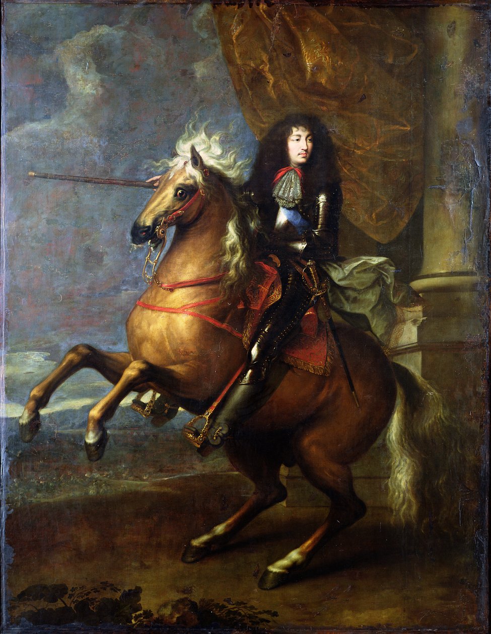 Louis XIV (1638-1715) c.1668 Binicilik Portresi by Charles Le Brun