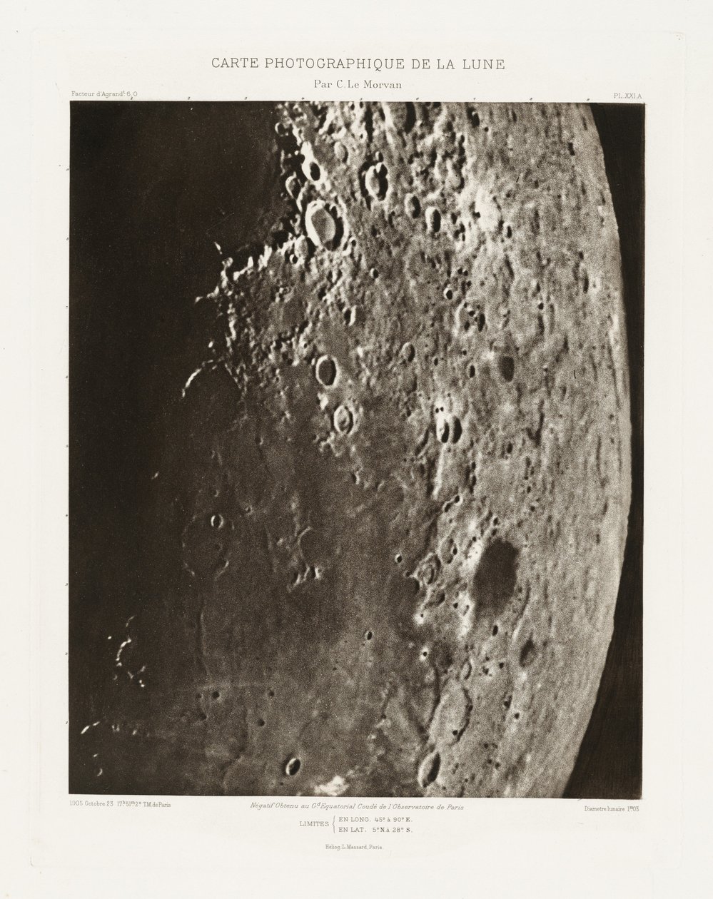 Carte photographique de la lune, planche XXI.A (Ay