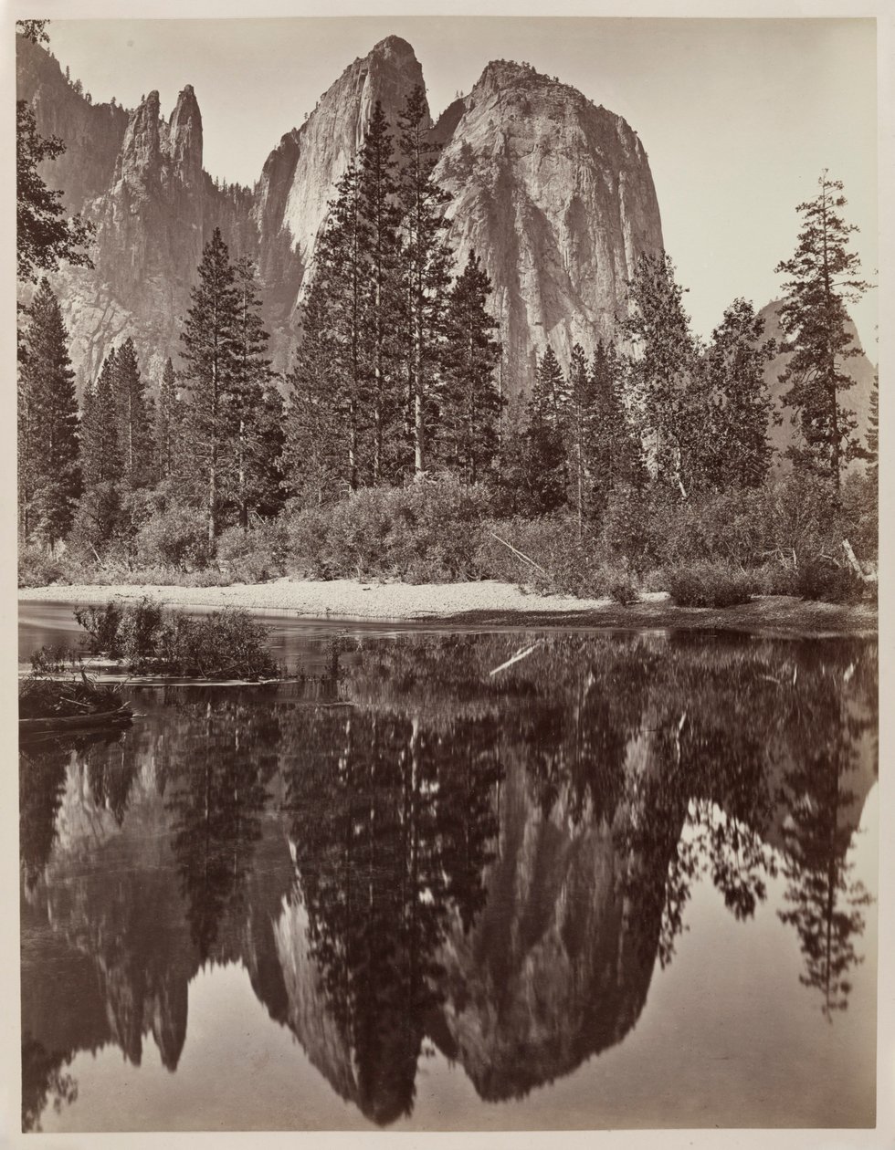 Katedral Kayaları ve Yansımalar, Yosemite, 1864. by Charles Leander Weed