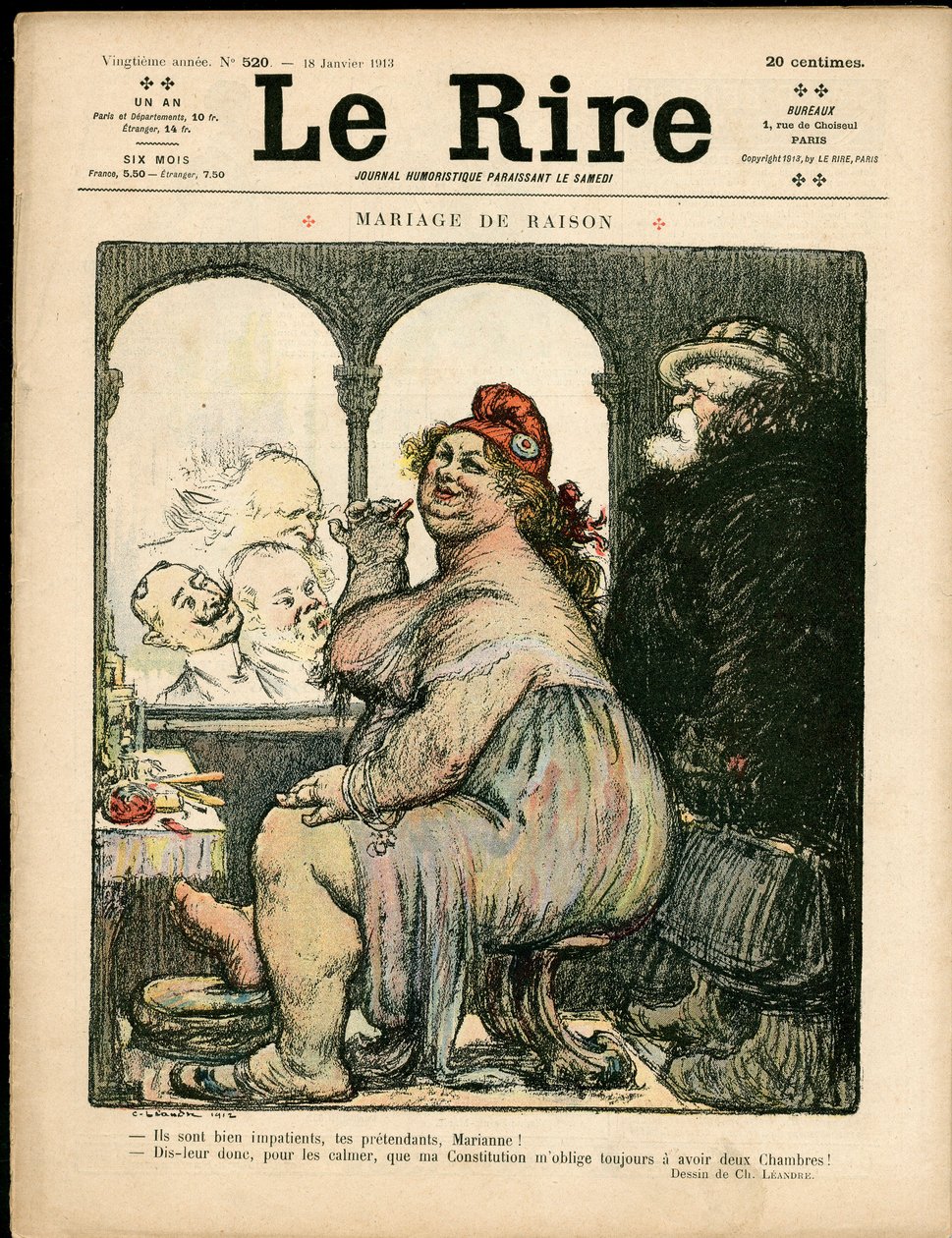 “Gülüşler” Kapağı, Renklerle Hiciv by Charles Leandre
