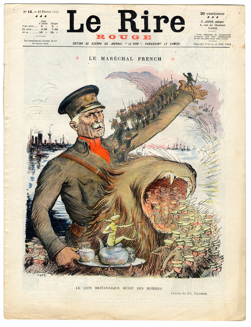“Kırmızı Kahkaha” Kapağı, Renklerle Hiciv by Charles Leandre