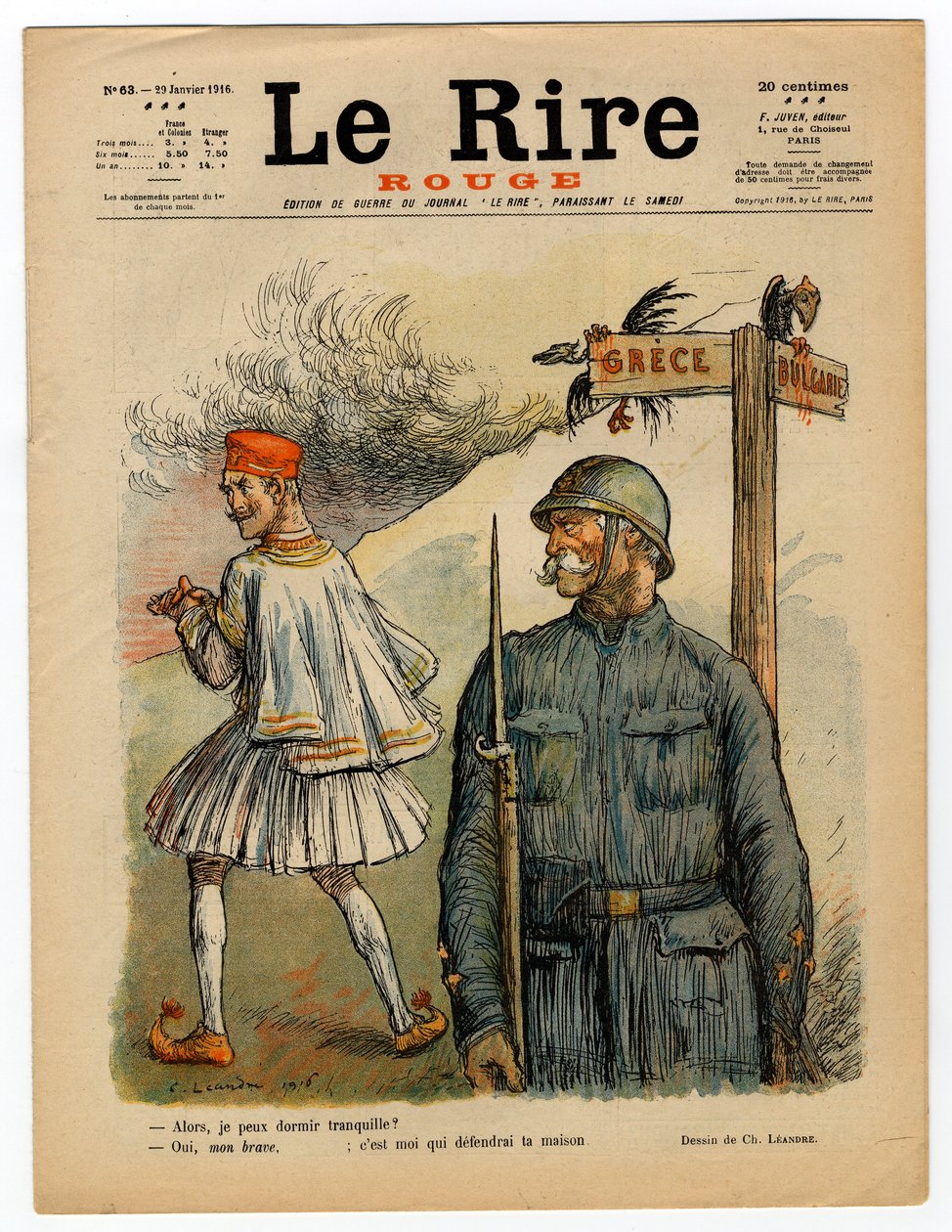 “Kırmızı Kahkaha” Kapağı, Renklerle Hiciv by Charles Leandre