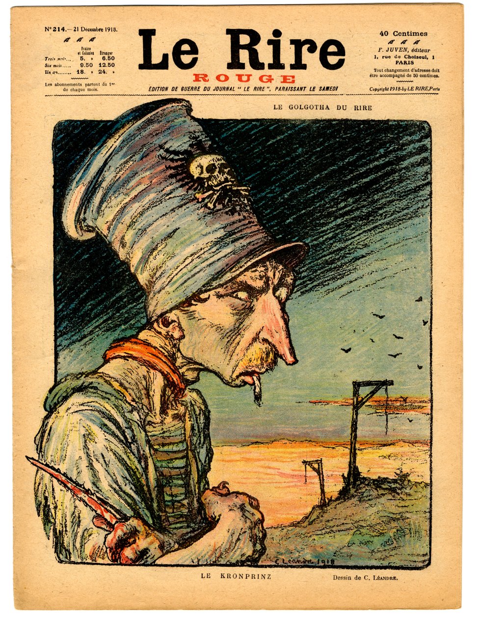 “Kırmızı Kahkaha”nın Kapağı, Renklerle Hiciv by Charles Leandre