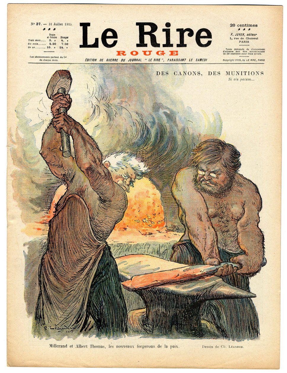 “Kırmızı Kahkaha”, 37 Numaralı Kapak, Renklerde Hiciv by Charles Leandre