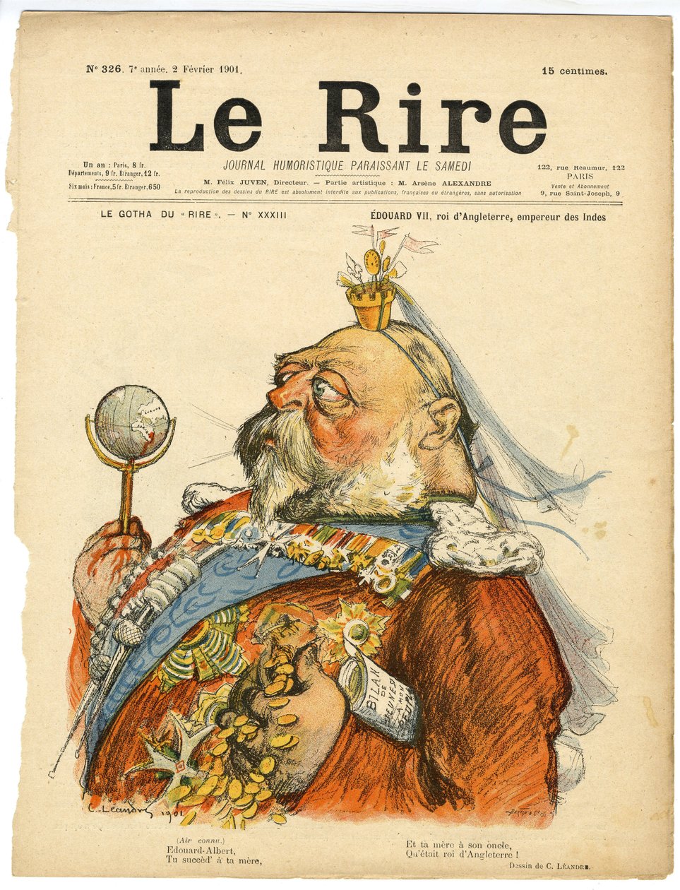 Le Rire Kapağı için Charles Leandre (1862-1934) çizimi by Charles Leandre