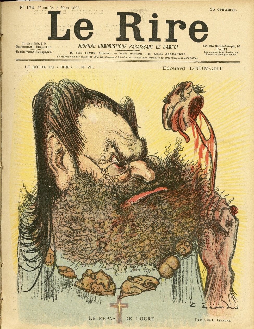 Le Rire Kapağı için Charles Leandre (1862-1934) çizimi by Charles Leandre