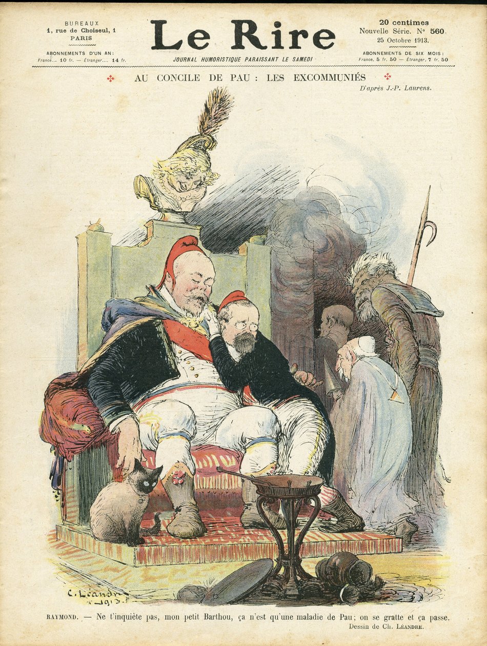 Le Rire Kapağı için Charles Leandre (1862-1934) çizimi, 25/10/13 - Pau Konseyi