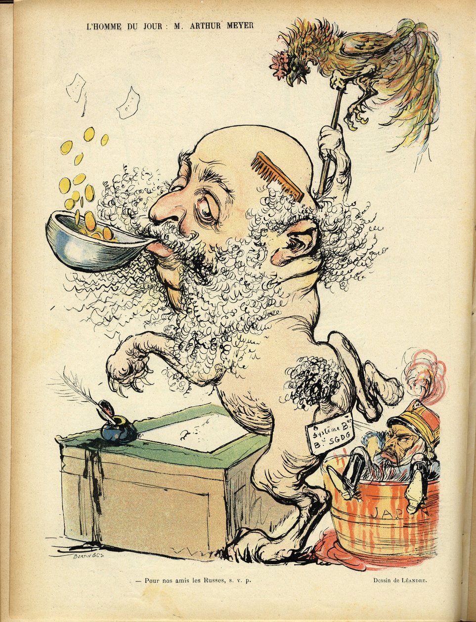 Charles Leandre'nin (1862-1934) Le Rire'deki çizimi, 09/04/04 - Antisemitizm, Gümüş - Meyer Arthur by Charles Leandre