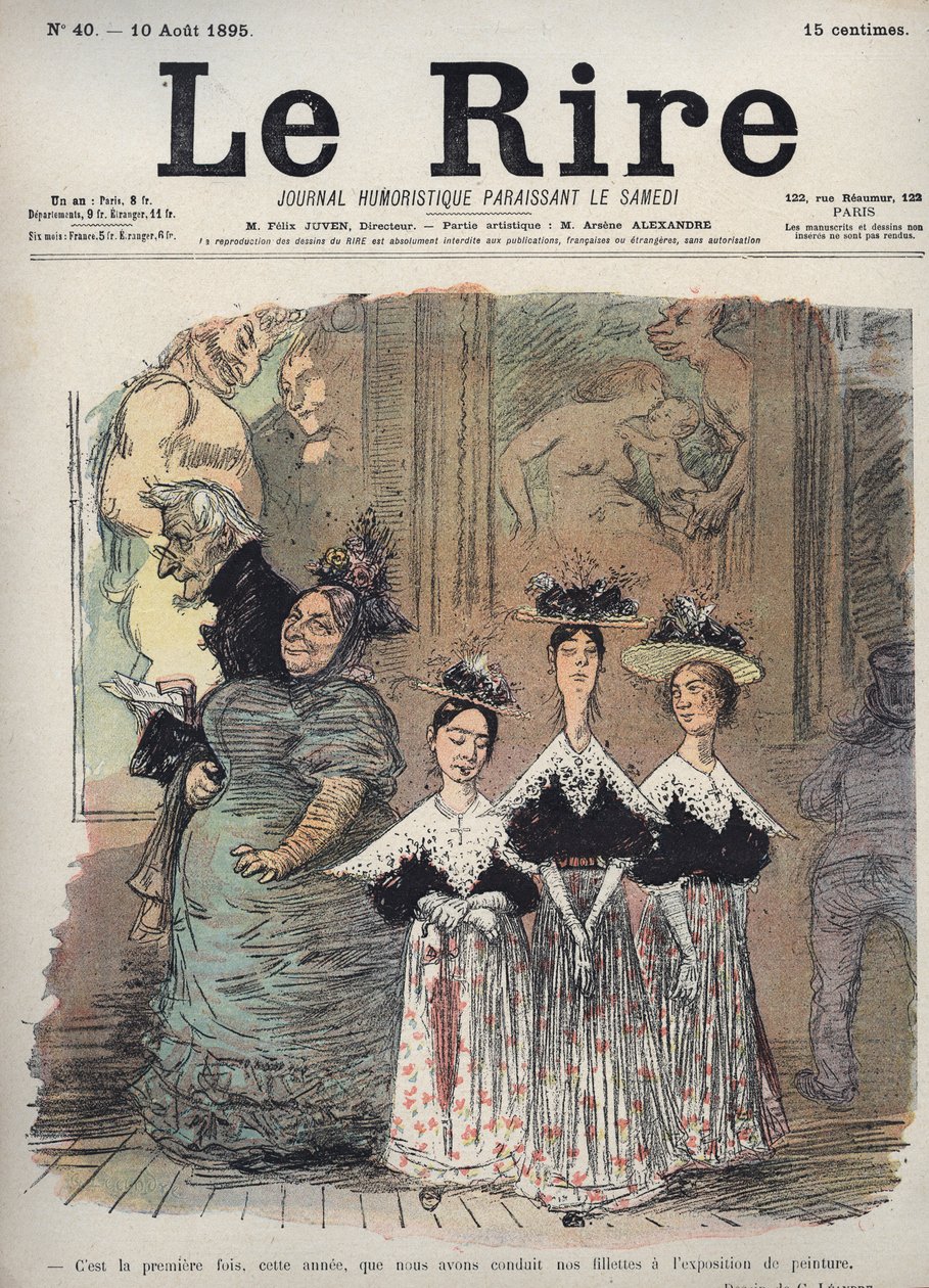 Bu yıl, kızlarımızı ilk kez, Charles Leandre (1862-1934) tarafından 10 Ağustos tarihli “Le Rire””deki resim sergisine - karikatürüne götürdük. by Charles Leandre