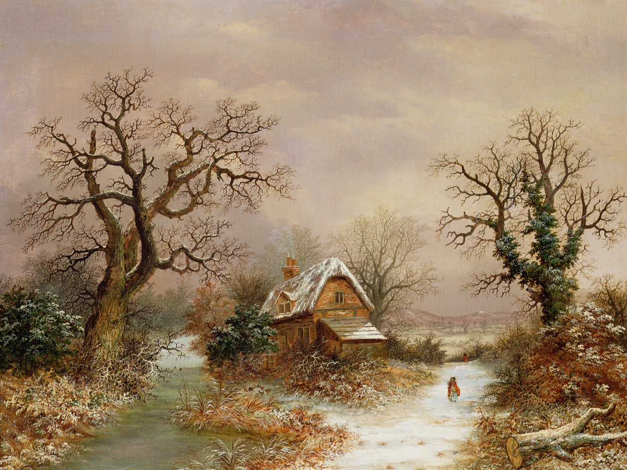 Little Red Riding Hood in the Snow, 19th century  by Charles Leaver